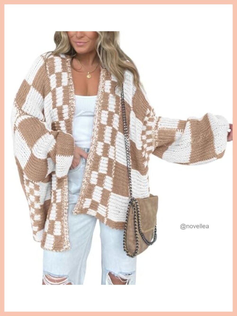 Women's Open Front Cardigan Ribbed Knit Long Sleeve Sweater Loose Fit